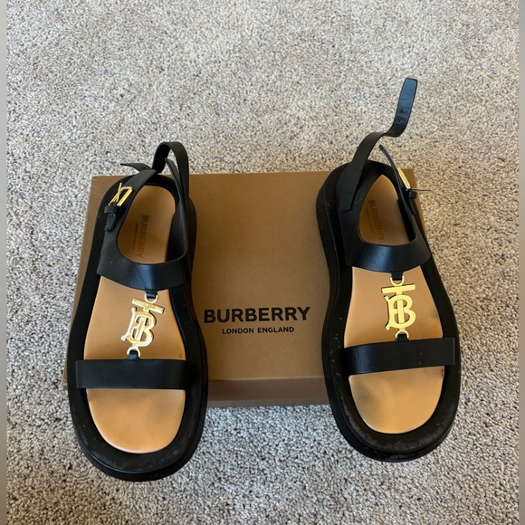 Burberry Leather Slingback Sandals - Picture 1 of 16